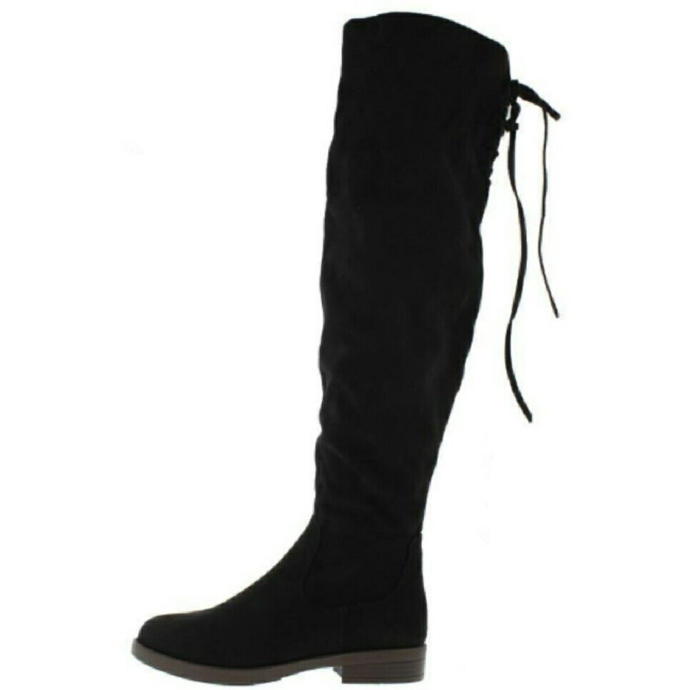 🆕 BLACK over the knee lace up boot